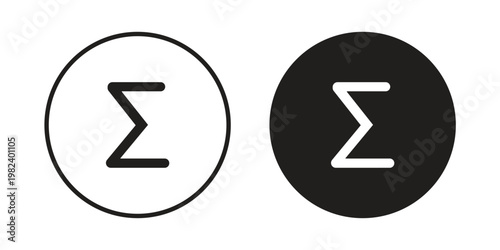 Sigma icon set. line art vector icon for apps and websites