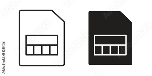 Sim card icon set. line art vector icon for apps and websites