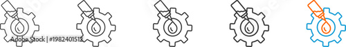 oil lubrication icon set multiple style collection	
