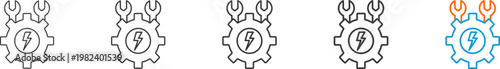 electrical repair icon set multiple style collection	
