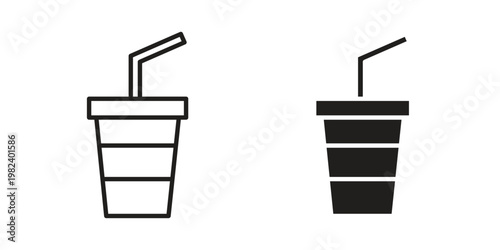 Swoosh Cup icon set. line art vector icon for apps and websites