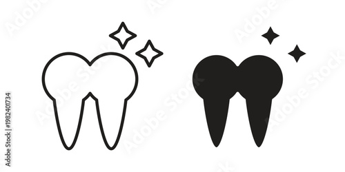 Teeth icon set. line art vector icon for apps and websites