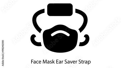Face mask ear saver strap icon