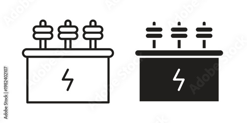 Transformer icon set. line art vector icon for apps and websites