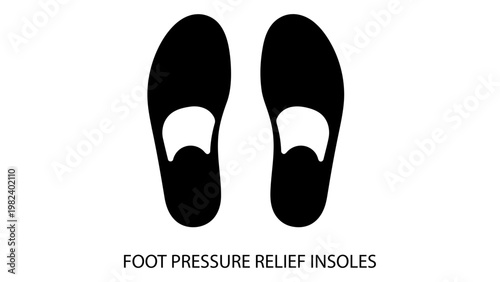 Foot pressure relief insoles icon isolated on white background