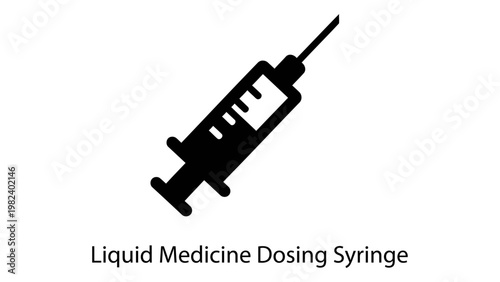 Liquid medicine dosing syringe icon