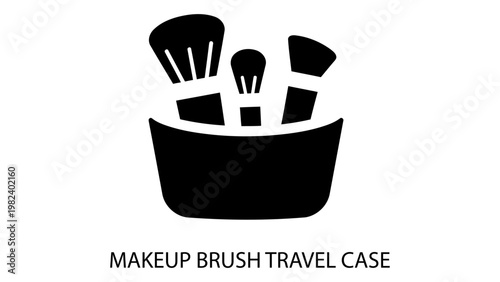 Makeup brush travel case icon