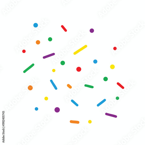 Colorful Confetti Scattered on a White Background for Celebrations and Events