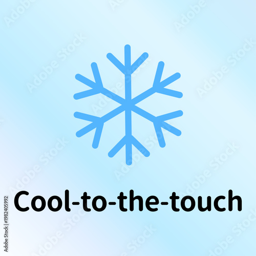 接触冷感の機能性アイコン。夏の衣類や寝具のひんやり感を伝えるピクトグラム。 Cool-to-the-touch functional icon. Pictogram conveying cooling sensation for summer clothing and bedding.