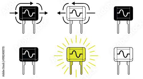 Illustration of electrical circuit resonance and energy transfer in electronic components