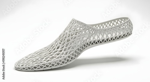 Lattice shoe insole 3D printed visible support lightweight technical product studio background