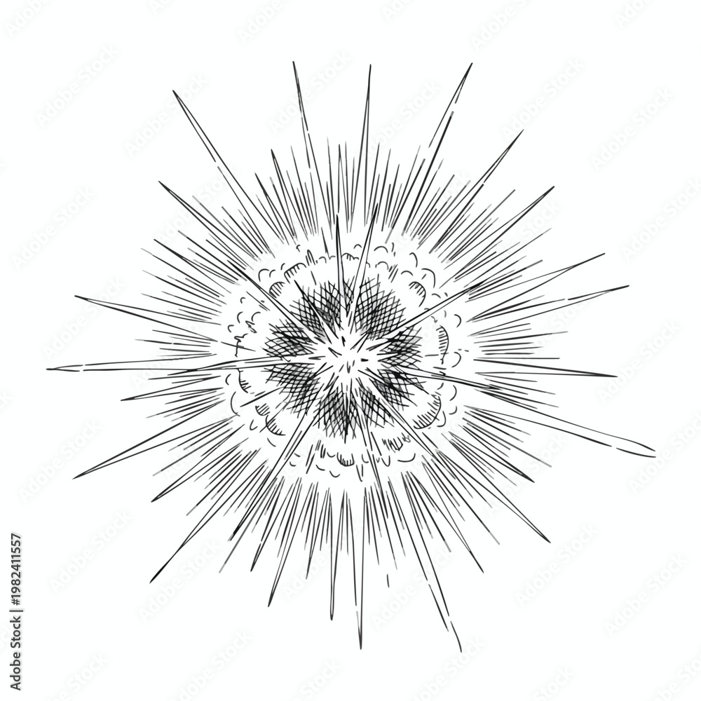Fototapeta premium Bright Abstract Burst of Light with Radiating Lines and Particles