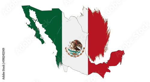 Mexican flag map of the country.