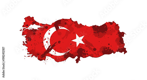 Turkish flag with grunge effect.