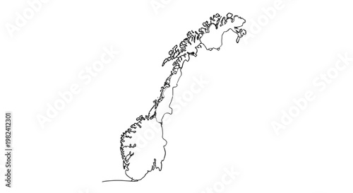 Map of Norway in black outline.