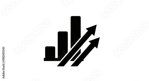 Black bar chart with arrows.