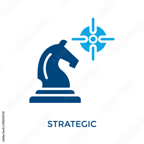 Strategic Icon Dual Tone Style. Vector Illustration For Graphic Design