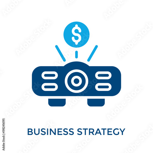 Business Strategy Icon Dual Tone Style. Vector Illustration For Graphic Design