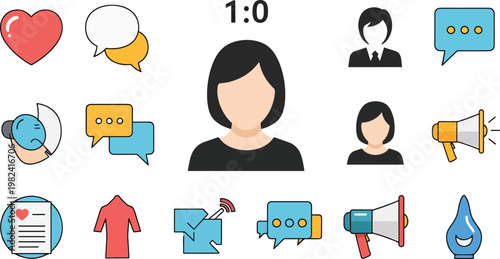 Woman With Black Hair Icon.