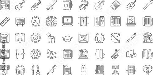 Musical Instrument Icons Collection illustration