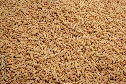 Closeup Of Cylindrical Wood Pellets Indicating Ecofriendly Fuel Ready For Consumer Use Or Packaging