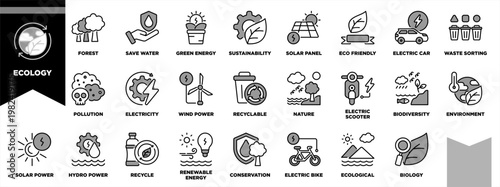 Ecology Icon Sheet Black Grey