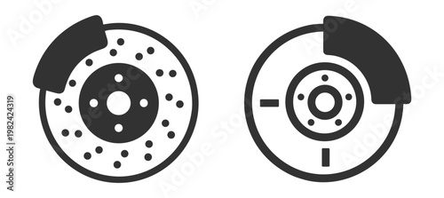 car brake discs with calipers vector illustration on transparent background