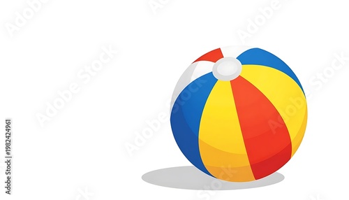 Free Download Colorful beach ball on white background with shadow   - GFXLoad