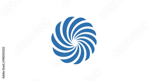 Blue spiral shape graphic design element.