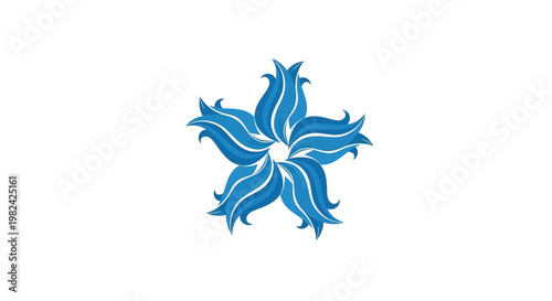 Blue Flower Icon Graphic Design Element.