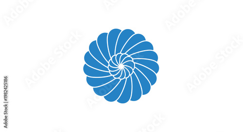 Blue Nautilus Shell Spiral Shape.