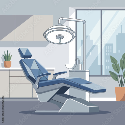 Dental chair in a clinic setting.