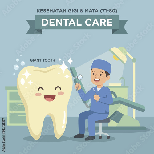 Dentist holding dental tool near tooth.
