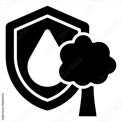 Conservation Single Icon Glyph Black