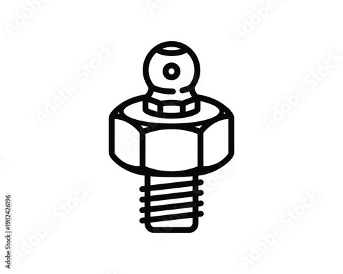 Grease fitting zerk detailed vector illustration isolated