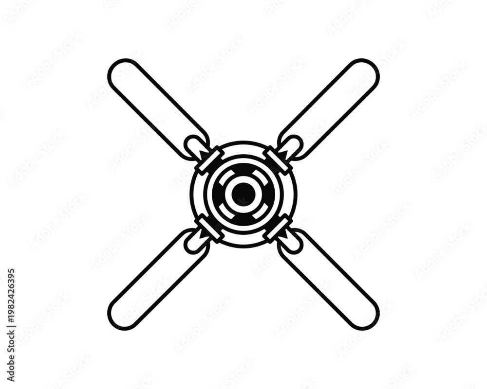 Fototapeta premium Helicopter rotor blade outline illustration