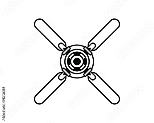 Helicopter rotor blade outline illustration