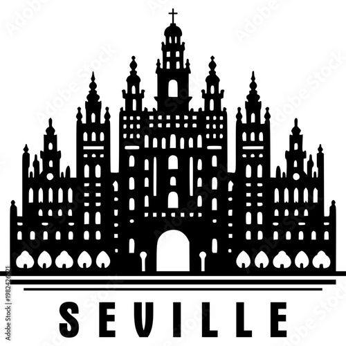 Seville Skyline Icon Vector