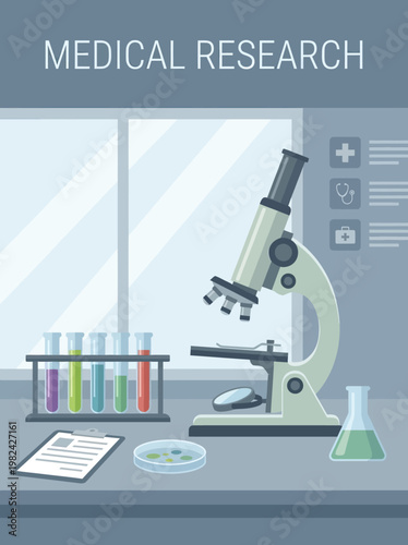Medical Research Laboratory Microscope Equipment.