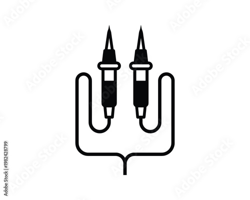 Multimeter test probes icon vector illustration design