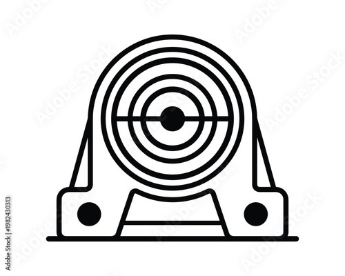 Pillow Block Bearing Detailed Line Art Vector Illustration