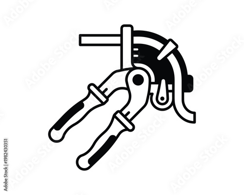 Pipe bender tool vector illustration, bending pipes icon design