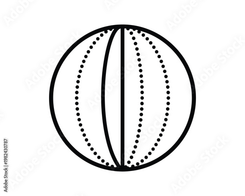 Sphere with longitude lines vector design illustration