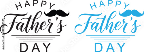 Happy father's day editable vector file black blue mustache designs for dad