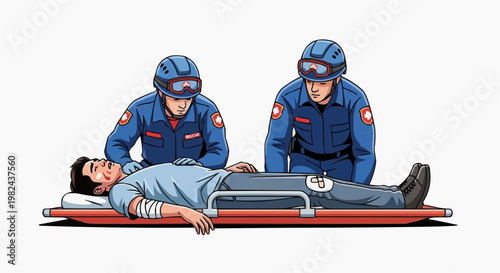 Emergency Medical Team Carrying Injured Person