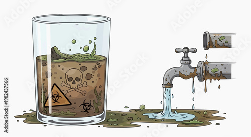 Water Pollution Environmental Contamination Concept