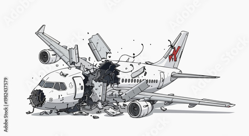 Airplane Crash Accident Scene Aviation Disaster