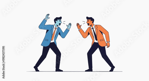 Business Conflict Argument Between Two Men Illustration