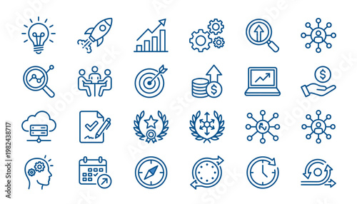 Collection of business and productivity icons.