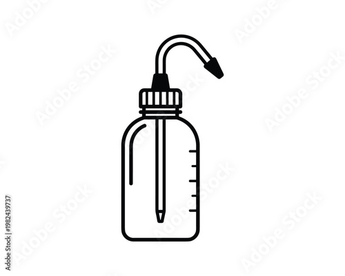 Wash bottle vector, plastic dispenser equipment tool